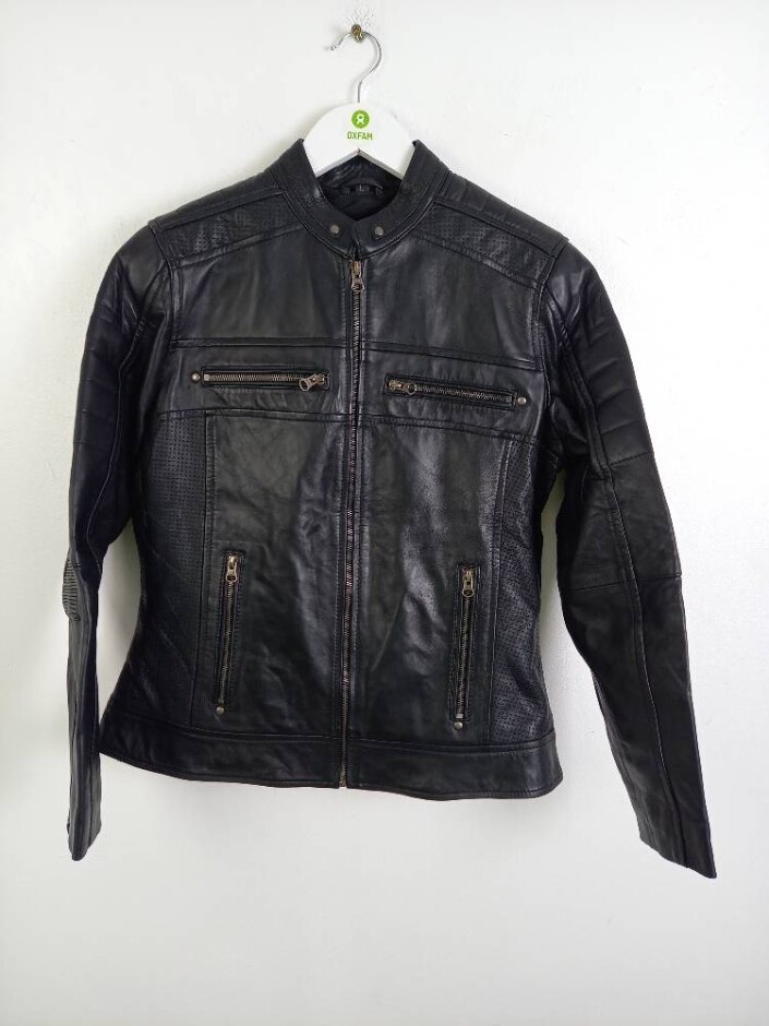 Unbranded New Sample Racer  Women's Real Leather Jacket Black Size: L