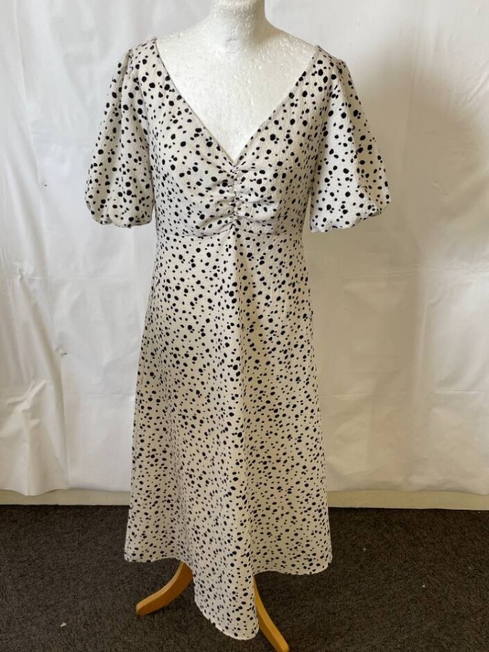 New Look Summer Maxi- Dress Ivory/black Size: 12