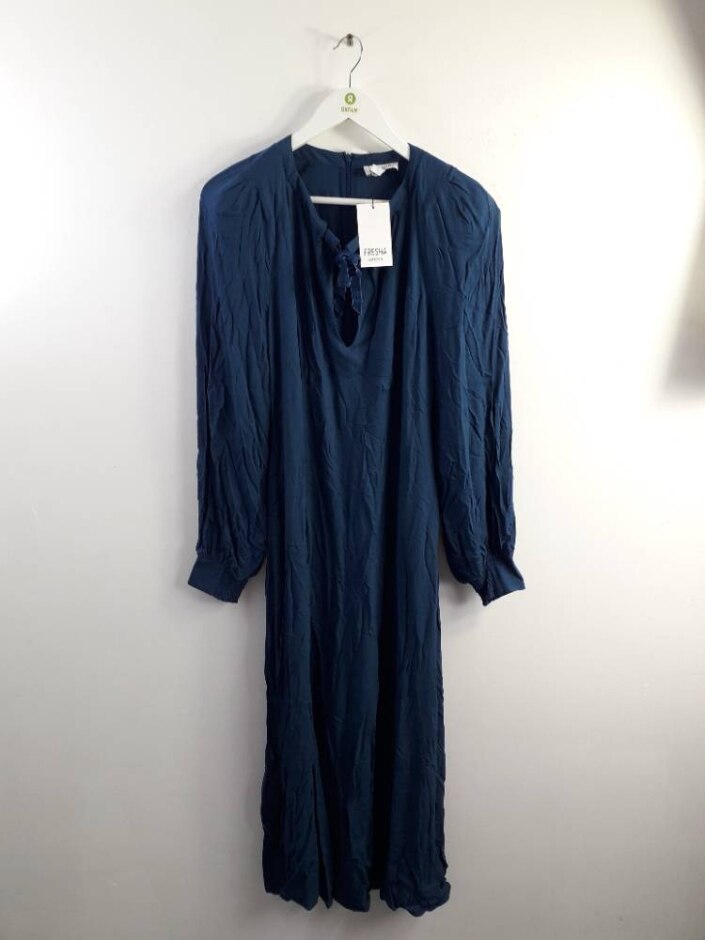 Fresha Long Sleeve Midi Dress Blue Size: M