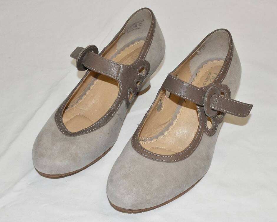 Hotter Valetta Brown Mary Jane Suede Shoes Size 4