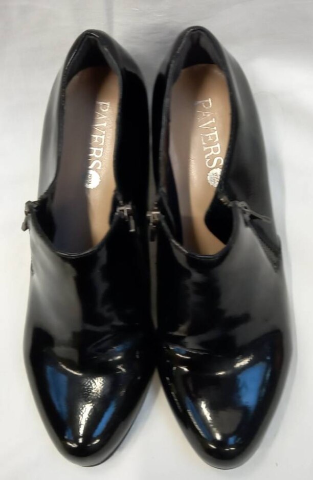 Pavers Black Patent Ankle Boots Size 6