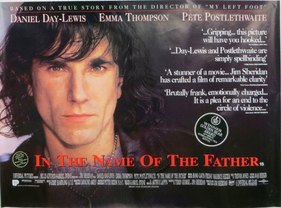 In The Name Of The Father (1993) Daniel Day-lewis - Og Quad Poster *rolled Not Folded Ex-shop Stock*