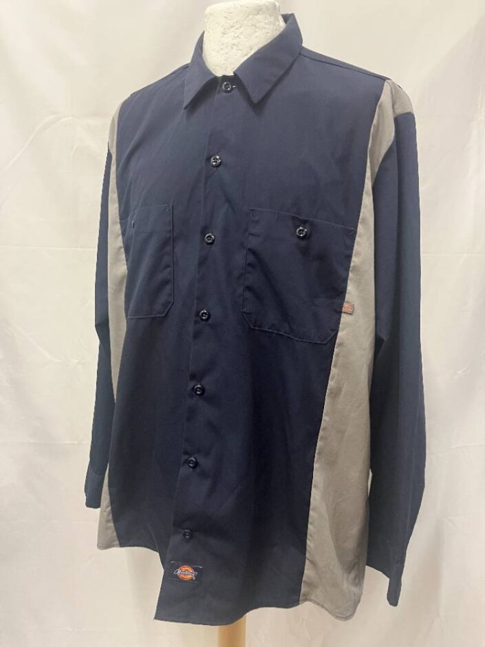Dickies Workwear Occupational Long Sleeve Shirt Navy Blue  Size: L