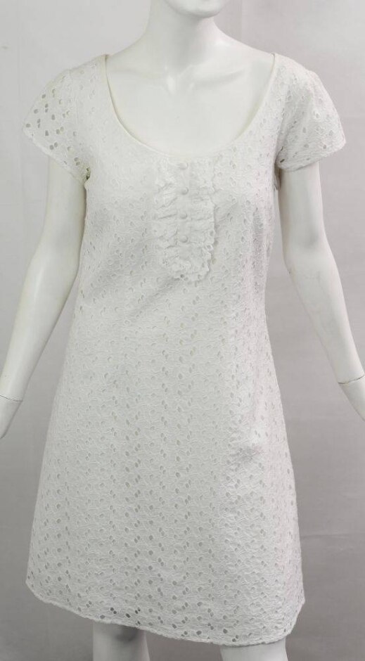 Kalico Dress With Embrodery White Size: 12