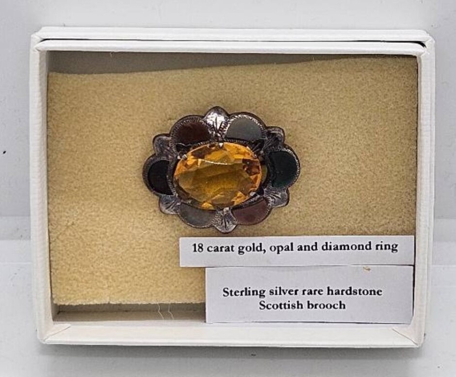 Divine Destiny - Sterling Silver Scottish Brooch Amber