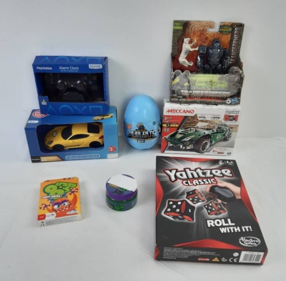 Toy Bundle x 8 Yahtzee Car Meccano Kit Transformers Dinosaur Egg