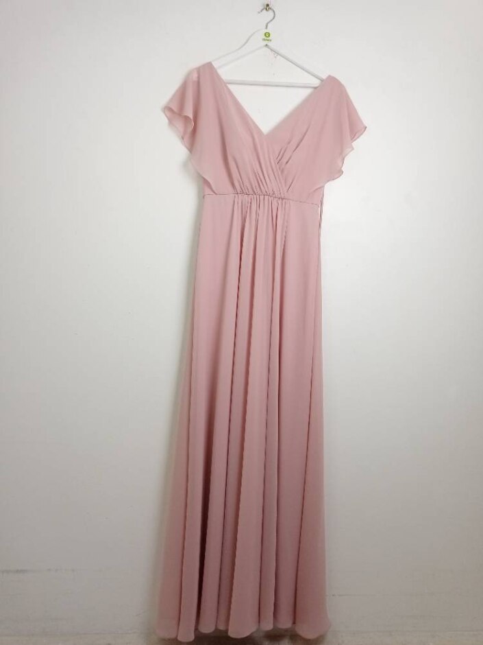Infinite New Sample Women's  V-neck Maxi Dress Misty Pink Size: 10