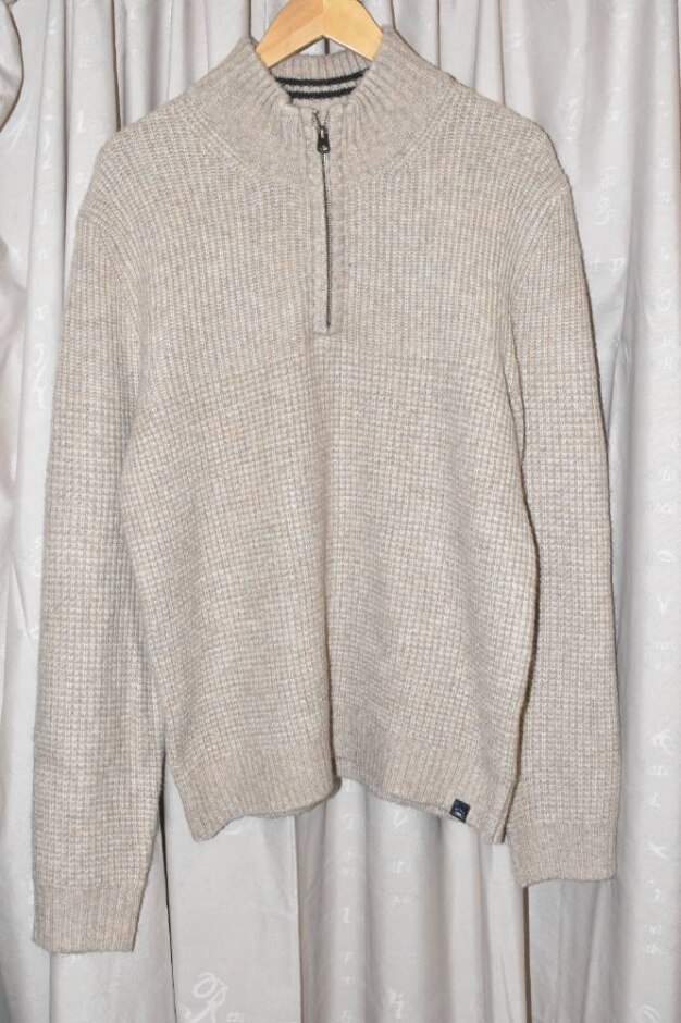 Fatface Half Neck Jumper Oatmeal Size: L