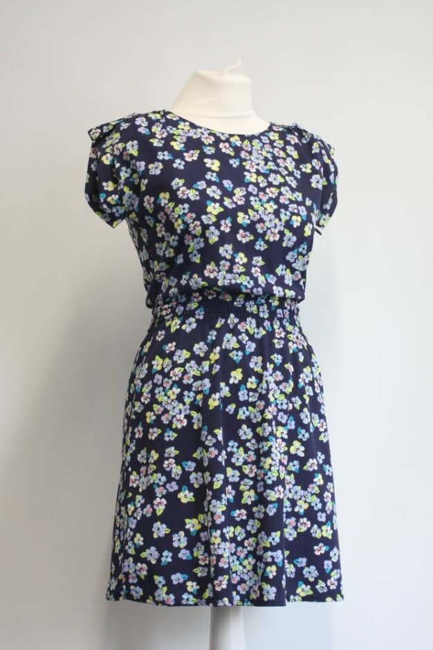 New Look Floral Mini Dress Navy Size: 8
