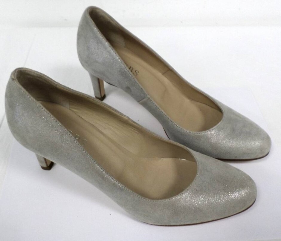 New Hobbs Suede Court Shoes - Grey/silver Size 3.5