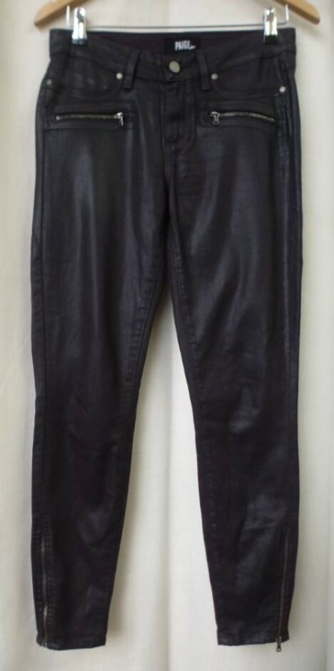 Paige Jane Zip Cropped Jeans Velvet Plum Size: S