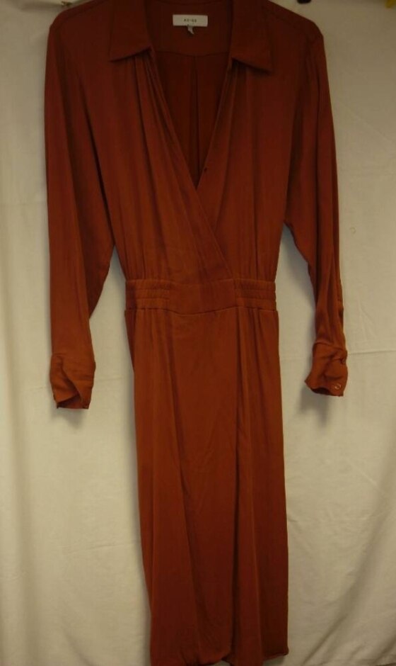 Reiss Long Sleeve Dress Cinnamon Size: 16