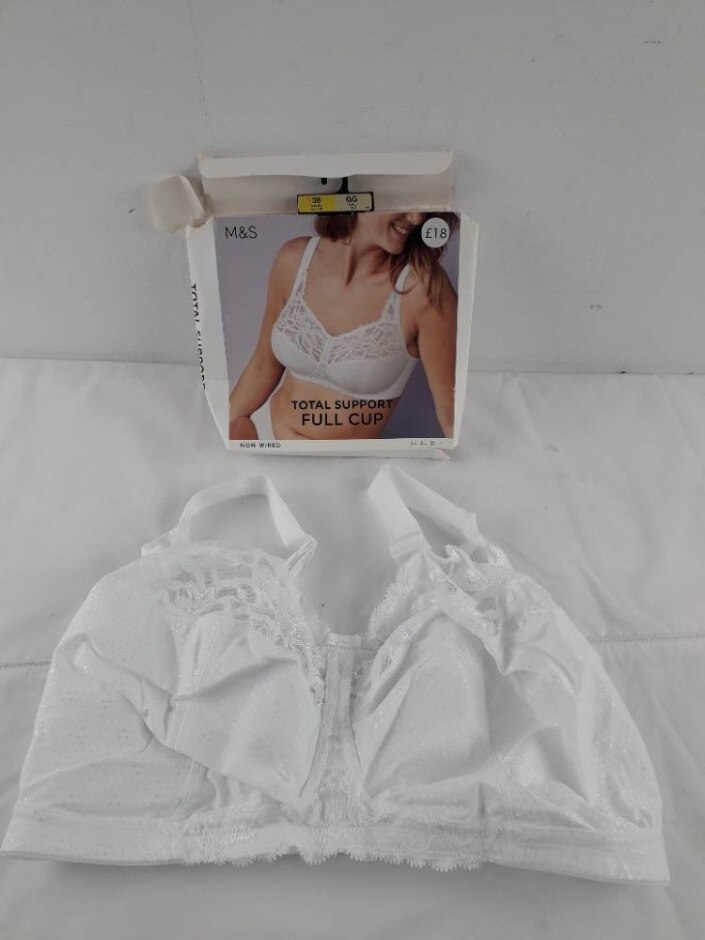 M&s Marks & Spencer Total Support Full Cup Bra White Size: 38gg