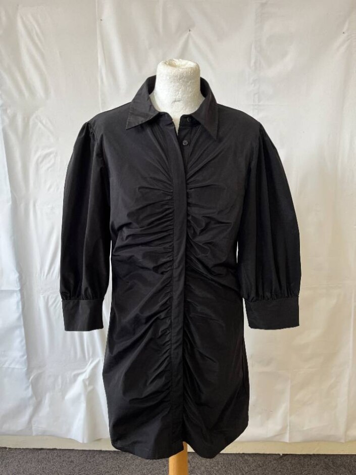 Mango Long Sleeved Shirt Dress Black Size: 12