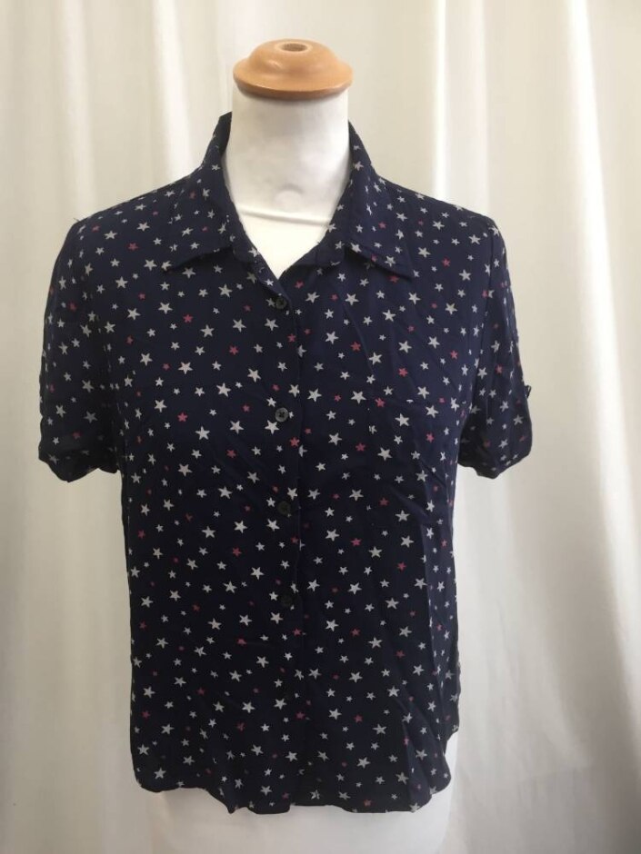 Ralph Lauren Short Sleeve Blouse Navy Size: M