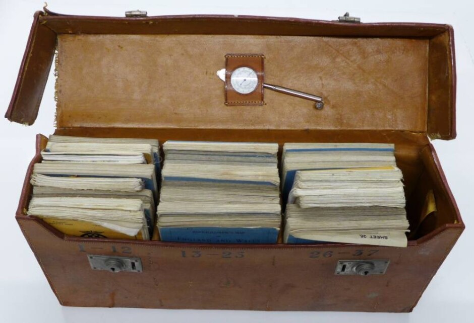 Leather Cased Set Of England & Wales Motoring Maps