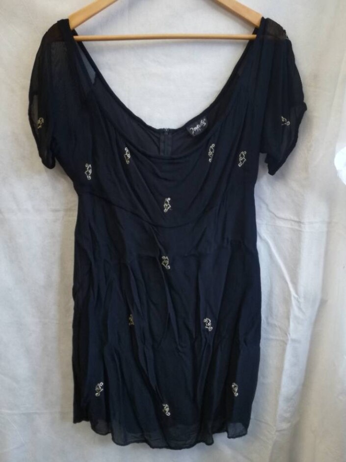 Vintage H&m Impluse Short-sleeved Dress Black Size: L