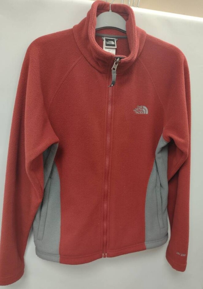 The North Face High Neck Fleece Jacket Red/grey Size: S