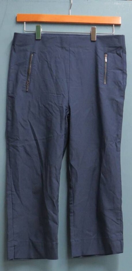 Cotton Traders Cropped Trousers Blue Size: 12