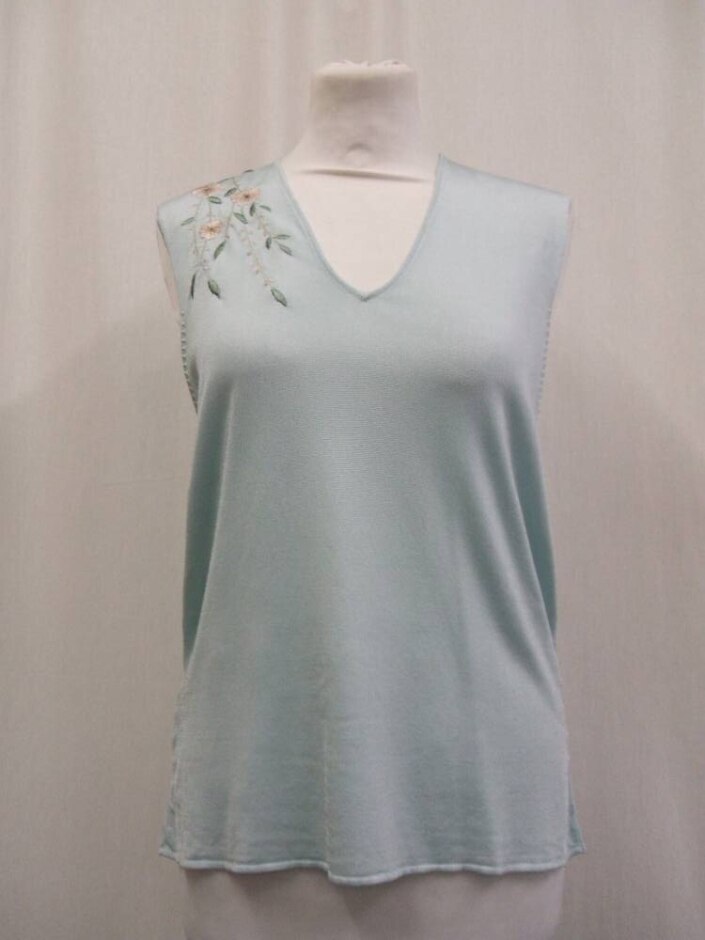 Austin Reed Casual Wear Vintage Top Cyan Size: M
