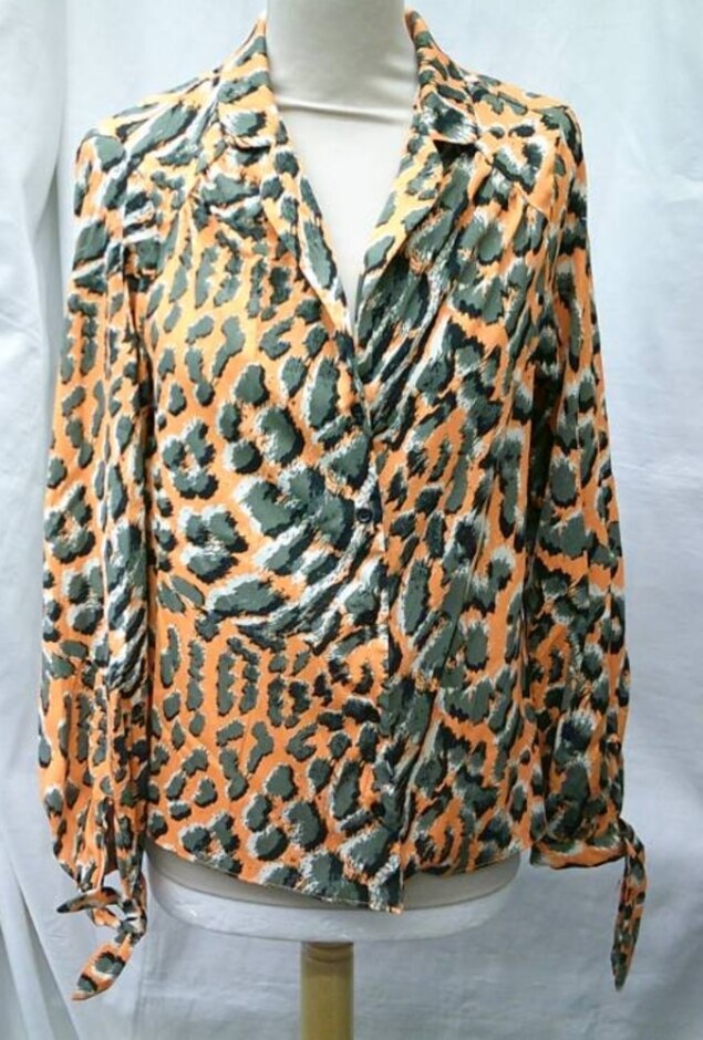 Topshop Long Sleeved Blouse Orange Mix Size: 8