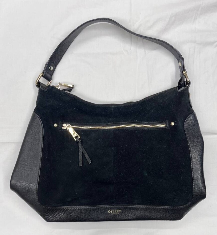 Osprey Black Leather/suede Shoulder Bag