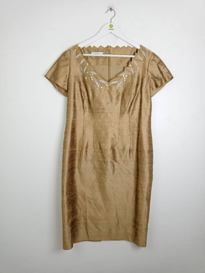 Condici Sequin Shift Dress Gold Size: 18