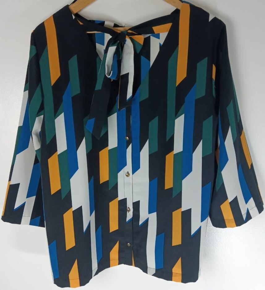 Phase Eight Abstract Print Blouse Multicoloured Size: 14