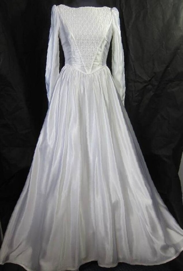 Vintage Style Cream Wedding Dress, Bespoke, Size 10