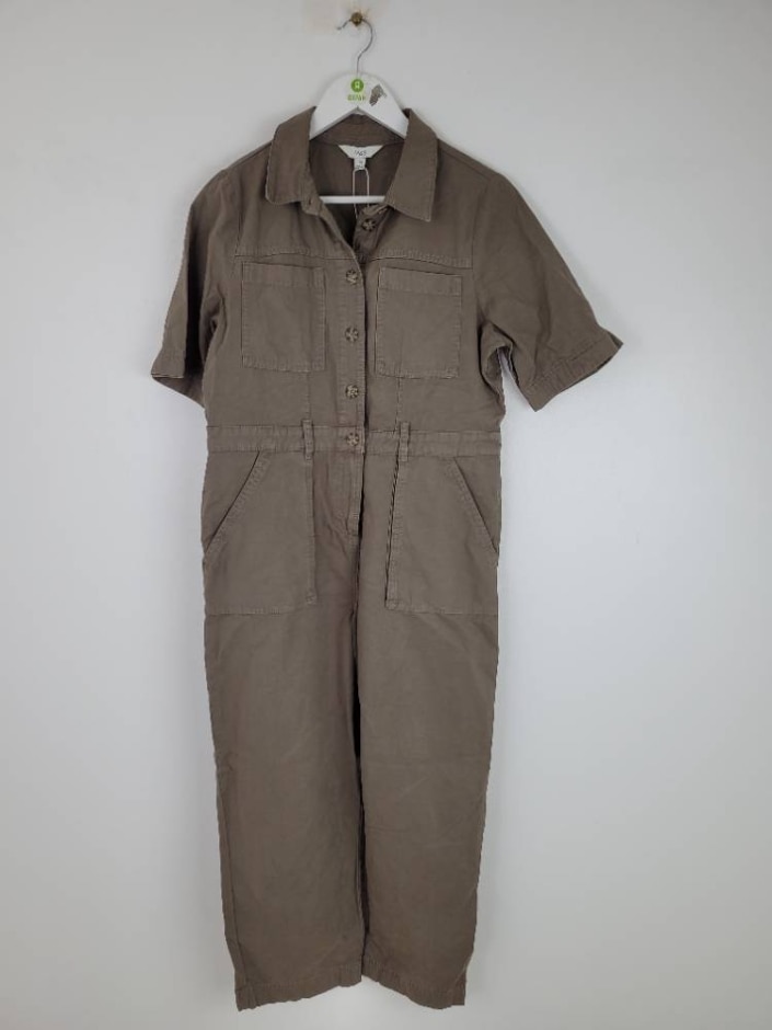 M&s Marks & Spencer Women's Jumpsuit Petite Brown Size: 12
