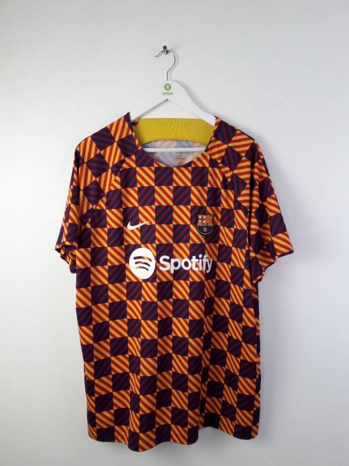 Nike Fc Barcelona Prematch Shirt Multicoloured Size: Xxl