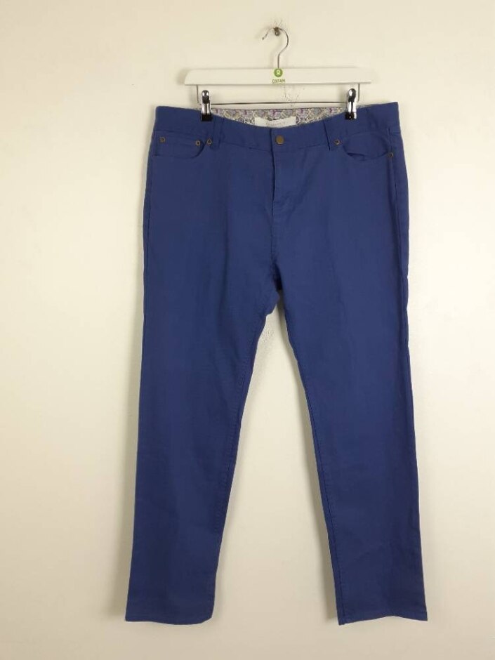 Braintree Women's Straight Texture Cotton Jeans Blue Size: 18