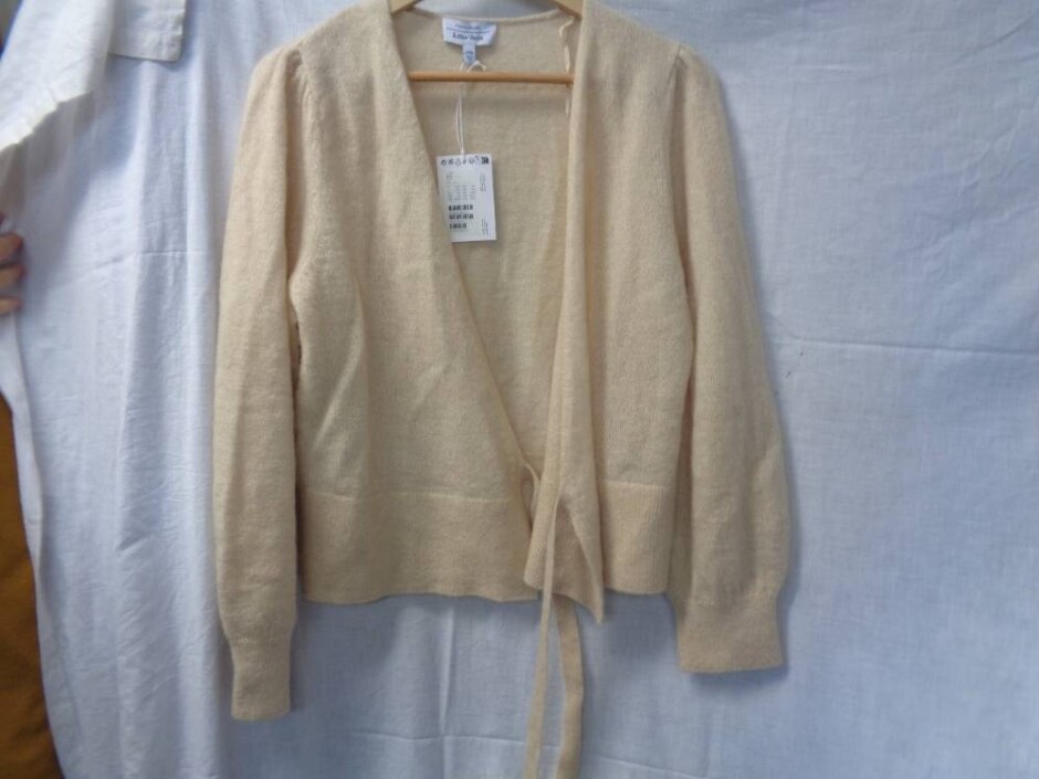 Paris Atelier Wrap Cardigan Cream Size: M