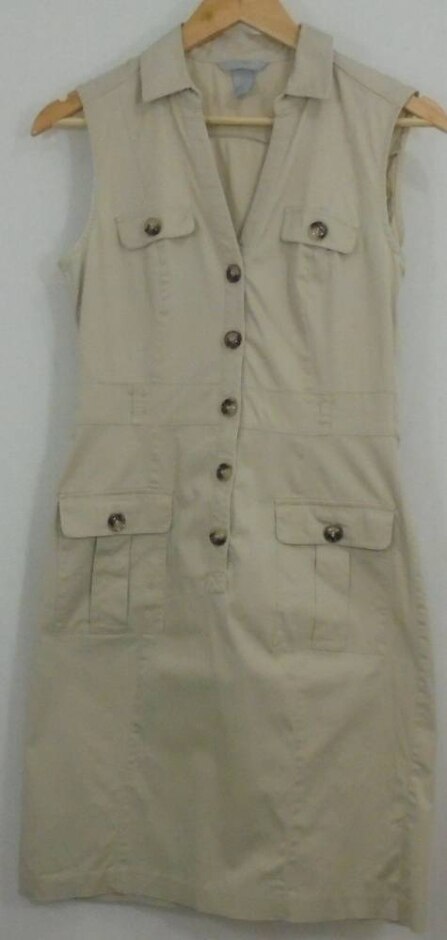 H&m Fitted Safari Dress Beige Size: 8