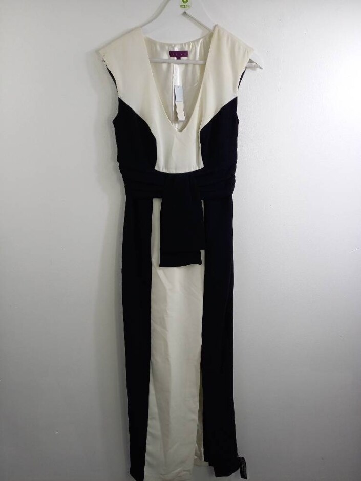 Debut Women's Midi Dress Black White Size: 10