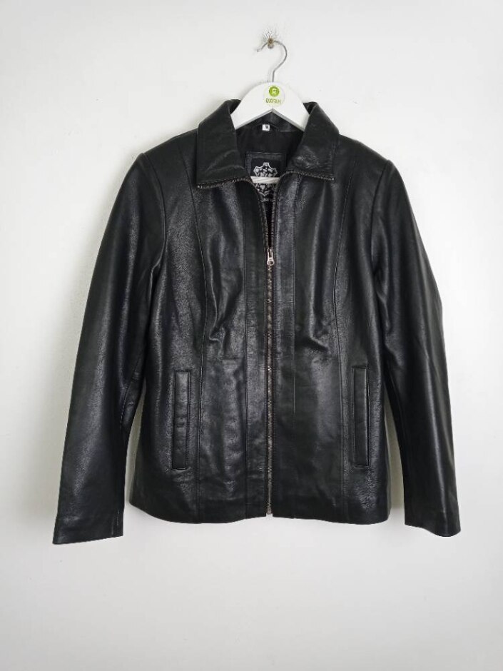 Real Leather Roxanne Leather Jacket Black Size: M