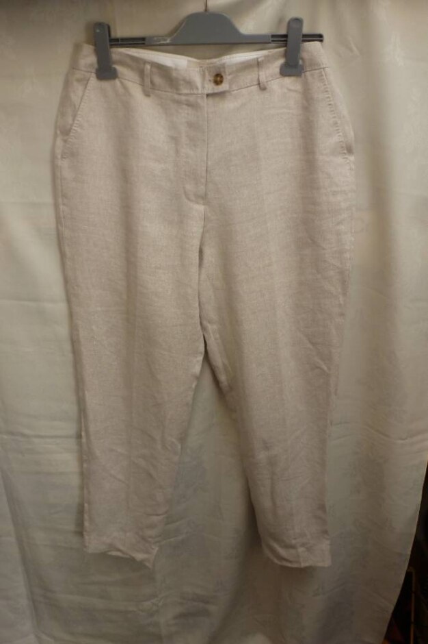 House Of Bruar  Linen Trousers Crop / Short  Beige Size: 16