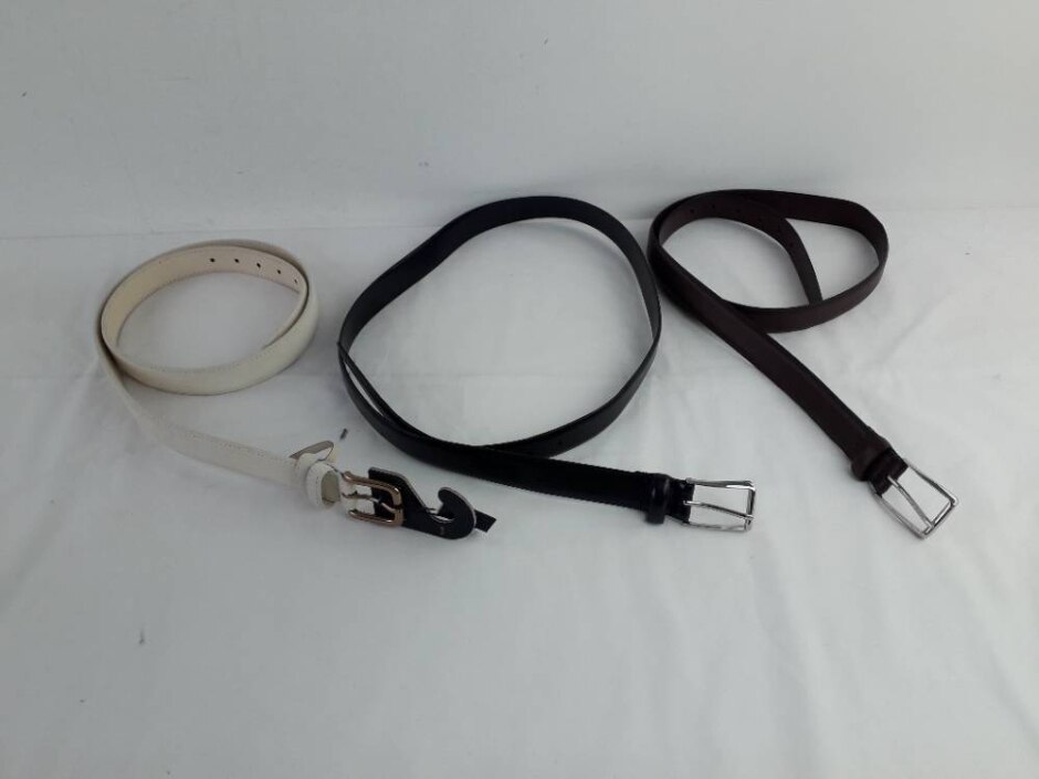 M&s Men's Belts X 3 Size 42"-44" Brown White Black