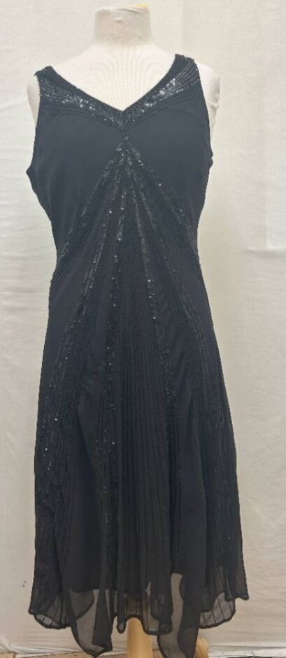 Jacques Vert Sequin Embellished Dress Black Size: 14