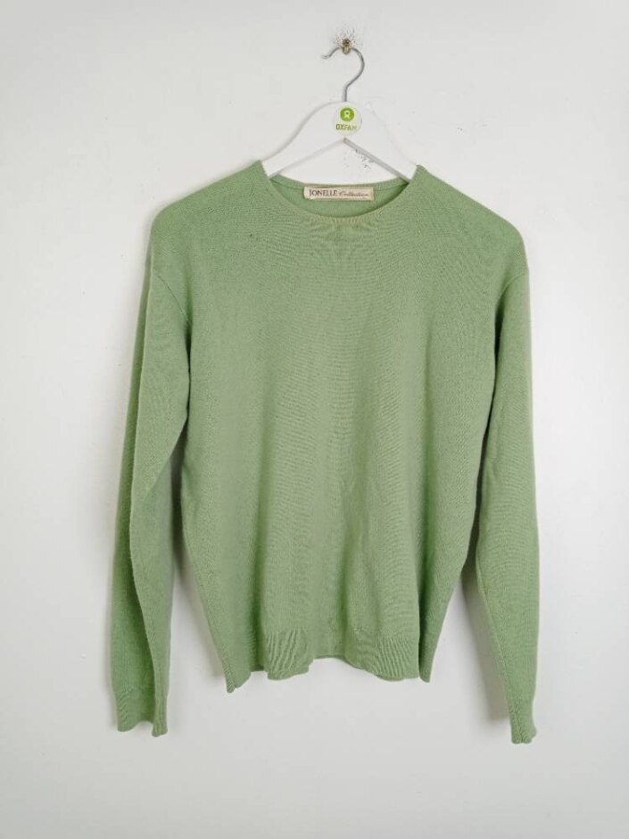 Jonelle Pure Cashmere Women's Long Sleeve Jumper Green Size: 16