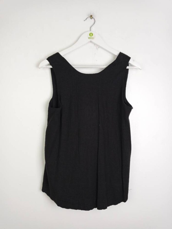Nobody's Child Nwot Linenblend Women's Sleeveless Lizanne Top Black Size: 10