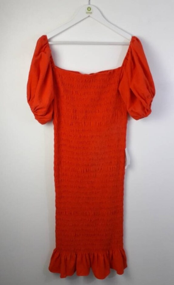 Never Fully Dressed Cotton Midi Dress New Tangerine Size: 18