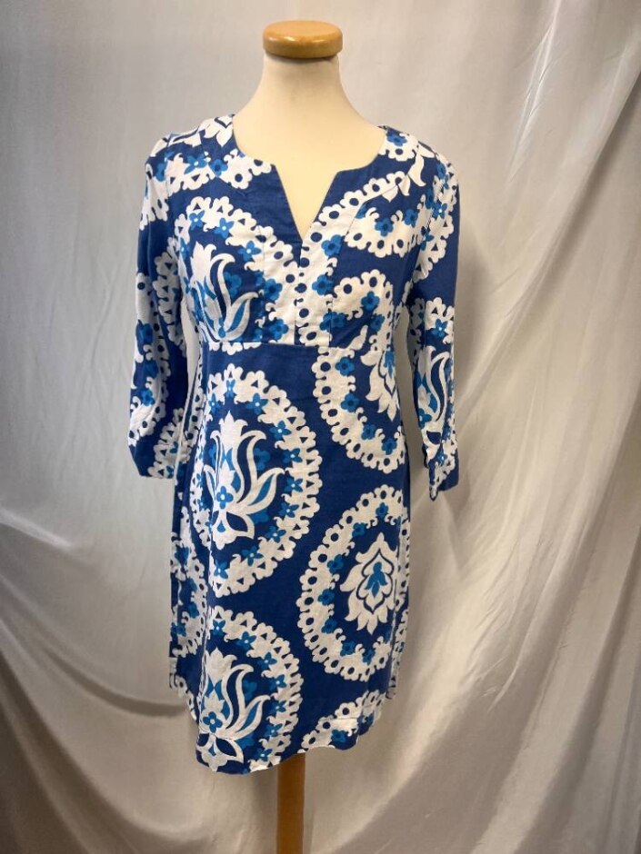 Boden Floral Dress Blue&white Size: 10