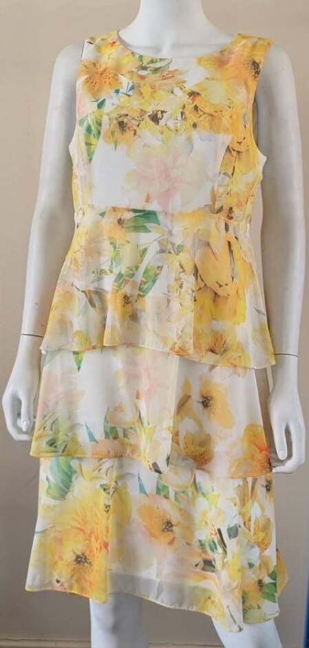 Wallis Floral Summer Dress Yellow Size: 12