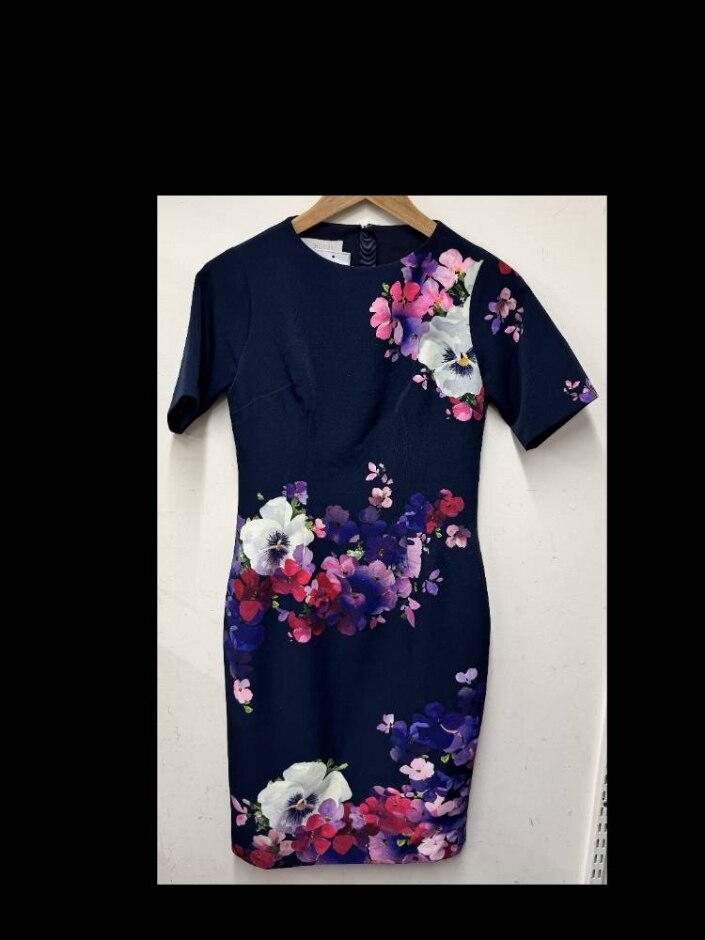 Hobbs Floral Dress, Navy, Purple, Pi Navy Size: 10