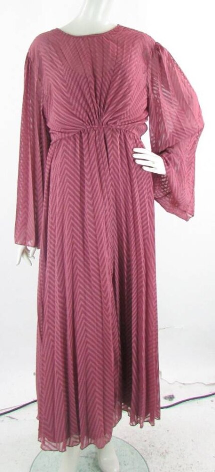 Asos Bell Sleeve Ankle Length Dress Mulberry Pink Size: 18