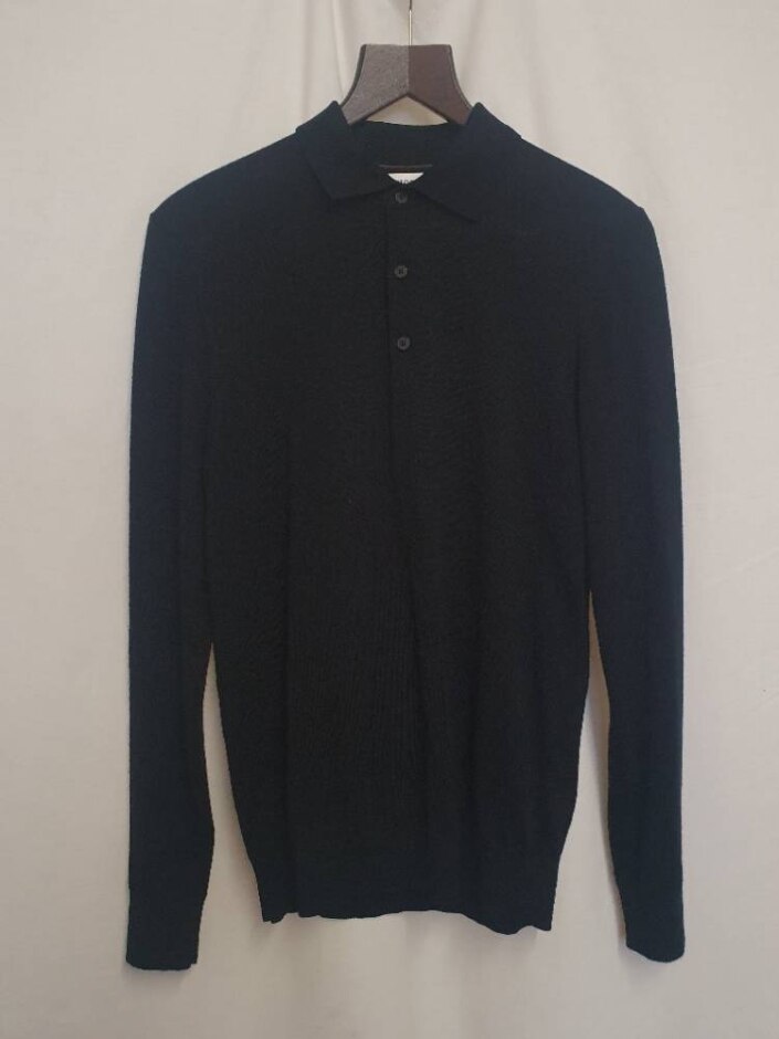 Autograph Extra Fine Merino Wool Jumper Black Size: S