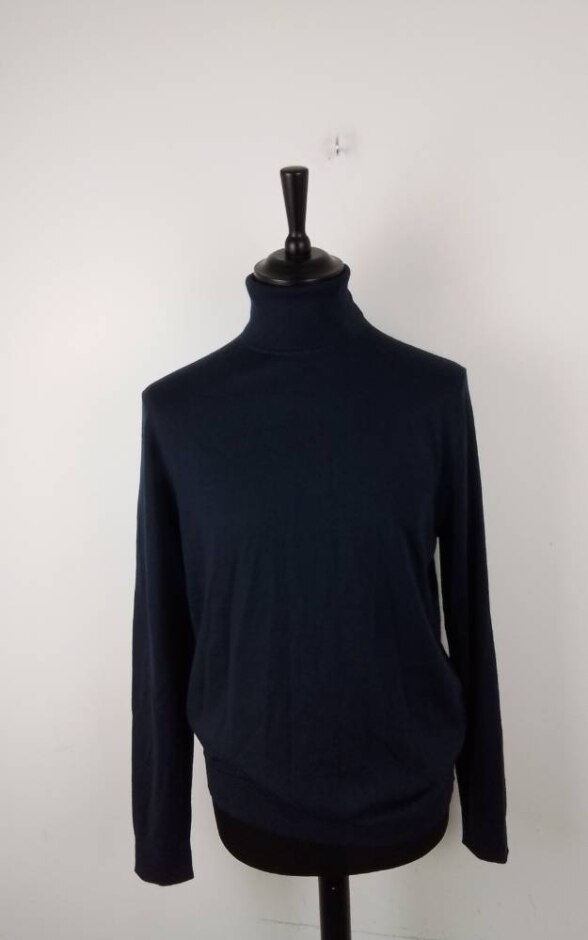 Moss Roll Neck Jumper Dark Blue Size: M