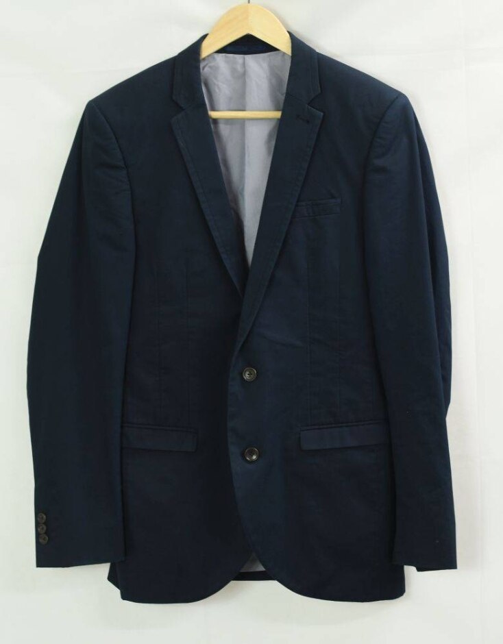 Next 2 Button Cotton Suit Jacket Navy Size: 38" Chest