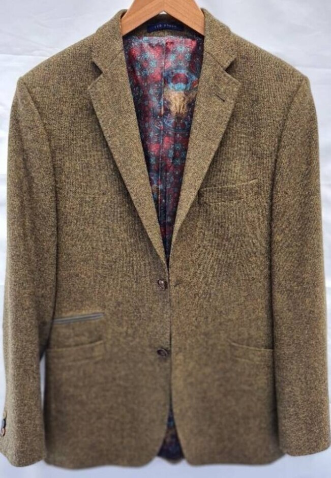 Ted Baker Man's Tweed Blazer Green Size: M